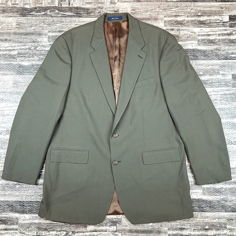 Ralph Lauren Chaps Mens sz 46 X Green Wool Suit Jacket Blazer Canada VINTAGE